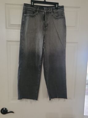 Judy Blue Faded Charcoal Ankle Crop Jeans